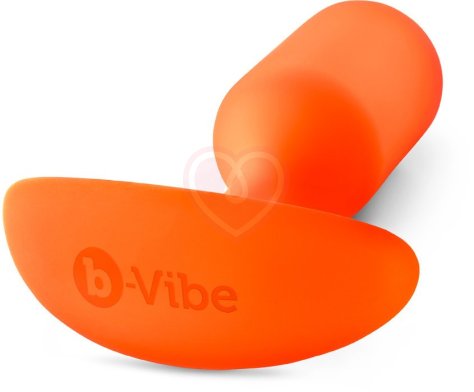 Утяжелённая анальная пробка для ношения b-Vibe Snug Plug 3 средняя оранжевая фото 4