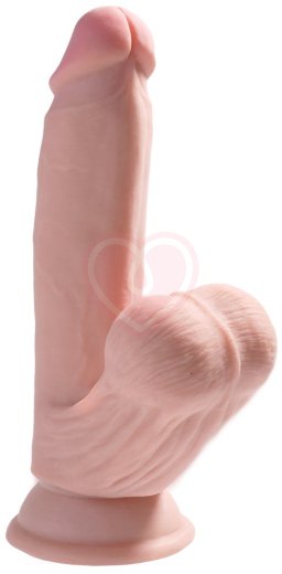 Фаллоимитатор с увеличенной мошонкой King Cock Plus 7 Triple Density 21,5 см фото 1