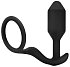 Утяжелённая анальная вибропробка с эрекционным кольцом b-Vibe Snug & Tug фото 2