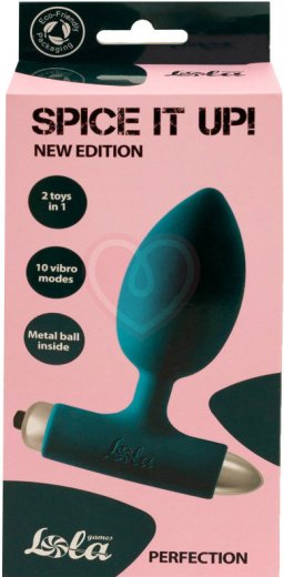 Анальная вибропробка со смещенным центром тяжести Spice it up New Edition Perfection зеленая фото 3