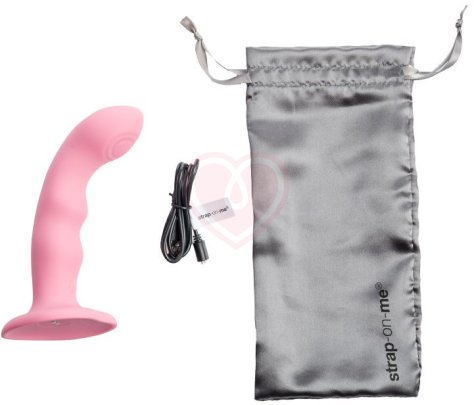 Вибратор с пульсирующей головкой Strap-On-Me Tapping Dildo Wave M розовый фото 16