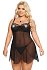 Воздушная сорочка и стринги SoftLine Carla чёрные фото 1