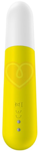 Вибропуля Satisfyer Ultra Power Bullet 4 жёлтая с белым кончиком фото 4