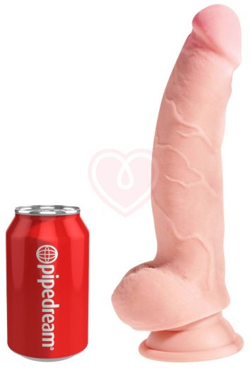 Фаллоимитатор с мошонкой на присоске King Cock Triple Density 18,5 см телесный фото 4