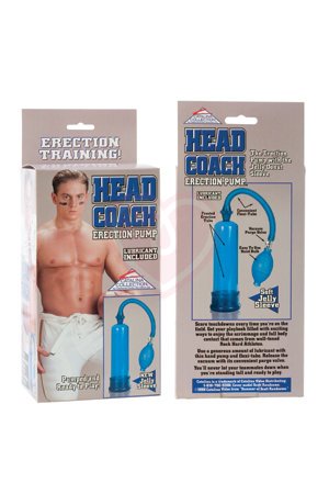 Вакуумная помпа Head Coach Penis Pump синяя фото 2