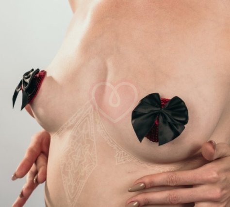 Пэстисы Burlesque Blaze круги с бантиками чёрные с красным фото 3