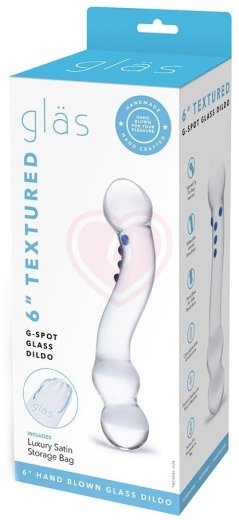Изогнутый стеклянный стимулятор Textured G-Spot Glass Dildo прозрачный фото 4