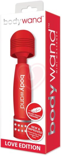 Мини-массажер с кристаллами BodyWand Love Edition красный фото 2