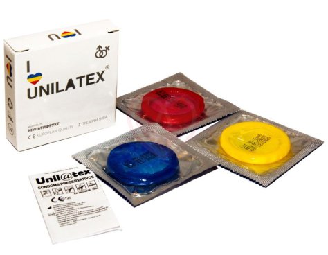 Ароматизированные презервативы Unilatex Multifrutis цветные 3 шт фото 2