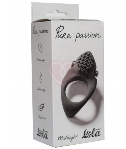 Эрекционное кольцо с вибропулей Pure Passion Midnight чёрное фото 3