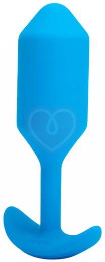 Утяжелённая вибропробка b-Vibe Vibrating Snug Plug 3 средняя голубая фото 6