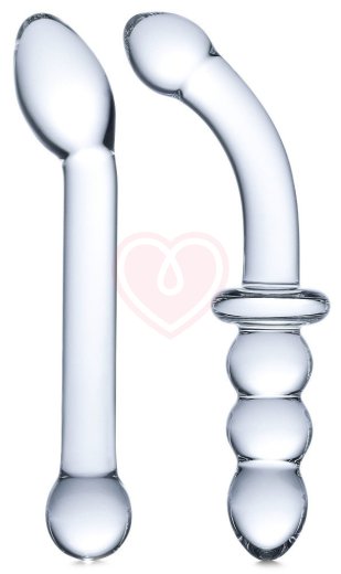 Набор из 2 стеклянных фаллоимитаторов Glas G-Spot Pleasure фото 1