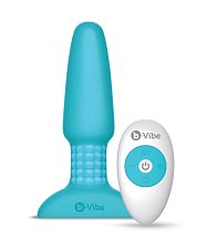 Анальная вибропробка с ротацией b-Vibe Rimming 2 голубая