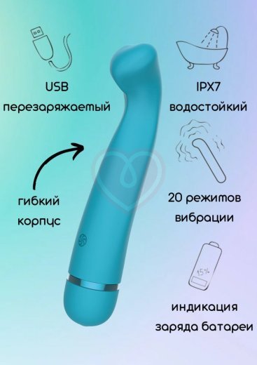 Вибратор с широким кончиком Lola Fantasy Raffi бирюзовый фото 2