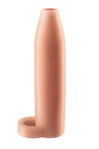 Насадка увеличитель с кольцом на мошонку Real Feel Enhancer XL 18 см телесная