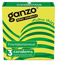 Ультратонкие презервативы Ganzo Ultra thin 3 шт