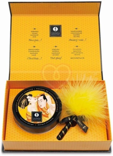Массажная пудра с перышком Shunga Kissable Massage Powder Сочное Манго фото 3
