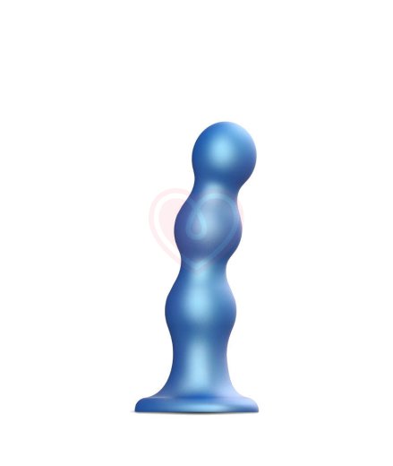 Рельефный фаллоимитатор Strap-On-Me Dildo Plug Balls размер S 12,5 см голубой фото 1
