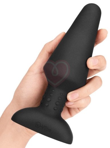Большая вибропробка с ротацией b-Vibe Rimming Plug XL чёрная фото 3