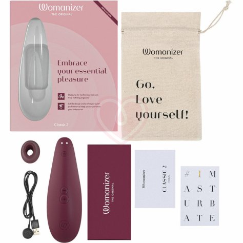 Бесконтактный клиторальный стимулятор Womanizer Classic 2 бордовый фото 8
