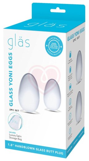 Набор из 2 вагинальных шариков из стекла Glass Yoni Eggs Set фото 4