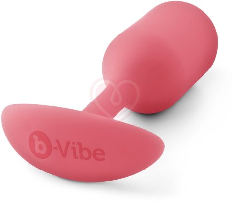 Утяжелённая анальная пробка для ношения b-Vibe Snug Plug 2 малая коралловая фото 4
