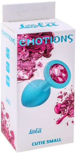 Маленькая анальная пробка Emotions Cutie Small бирюзовая с розовым кристаллом фото 3