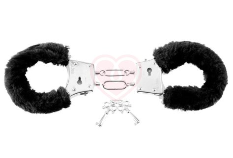 Наручники с мехом Pipedream Beginners Cuffs чёрные фото 3