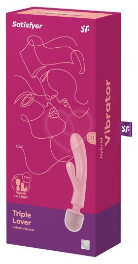 Двухсторонний вибратор-массажер Satisfyer Triple Lover розовый фото 5