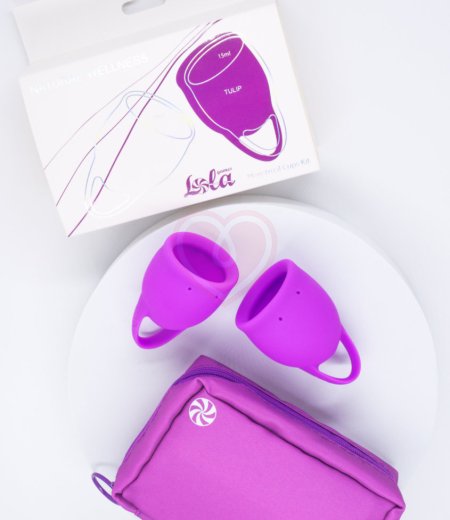 Набор из 2 менструальных чаш Lola Natural Wellness Tulip фиолетовый фото 3