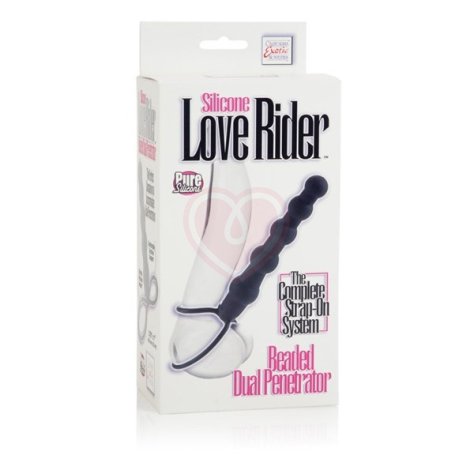 Страпон-насадка для двойного проникновения Love Rider Beaded Dual Penetrator чёрный фото 2