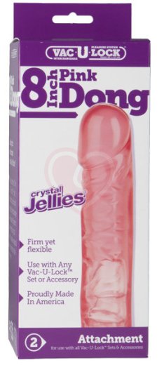 Насадка к трусикам Vac-U-Lock Crystal Jellies Dong 20 см розовая фото 4