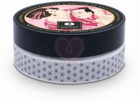 Массажная пудра с перышком Shunga Kissable Massage Powder Малиновое чувство фото 3