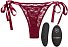Вибратор для клитора с бордовыми трусиками-тонг и пультом Lace Thong Set One size фото 1