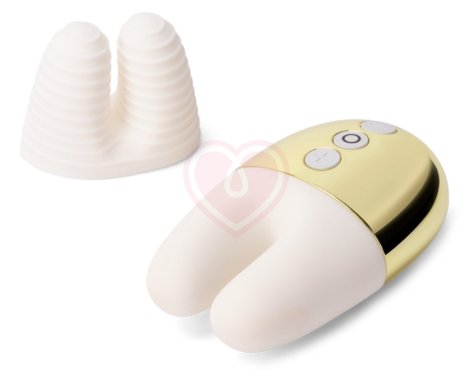 Мини-вибратор с двумя кончиками Le Wand Double Vibe белое золото фото 4