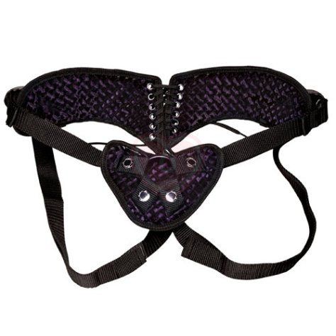 Пояс со шнуровкой и креплением для страпона Purple Velvet Strap-On Corset фото 3