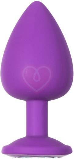 Большая анальная пробка Emotions Cutie Large фиолетовая с голубым кристаллом фото 2