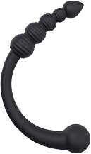 Двусторонний вибратор с анальной цепочкой Black Red by Toyfa чёрный