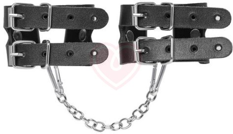 Наручники-браслеты из двух ремней Pecado BDSM черные фото 2