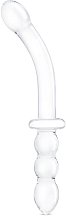 Стеклянный двусторонний фаллоимитатор Girthy Ribbed G-Spot Glass прозрачный