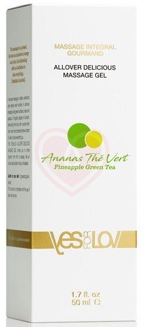 Лубрикант 3 в 1 YESforLOV Allover Delicious Massage Gel Ананас и зелёный чай 50 мл фото 2