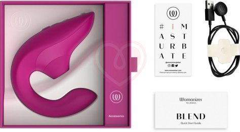 Вибратор для зоны G c бесконтактной стимуляцией клитора Womanizer Blend малиновый фото 3