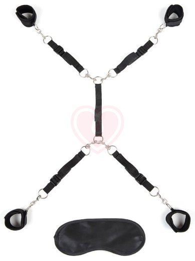 Набор для фиксации на кровати Lux Fetish Bed Spreader черный фото 1