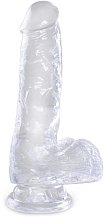 Гелевый фаллоимитатор с мошонкой King Cock Clear 13 см прозрачный