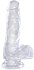 Гелевый фаллоимитатор с мошонкой King Cock Clear 13 см прозрачный фото 1