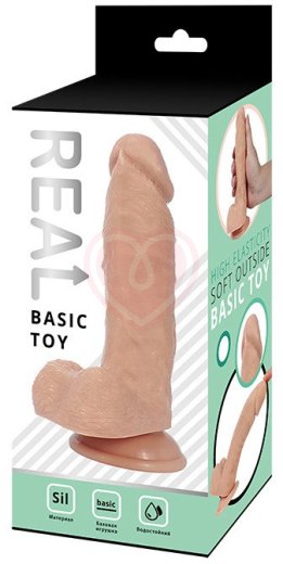 Силиконовый реалистичный фаллоимитатор Real Basic Toy 17 см фото 2