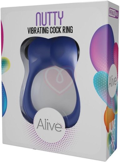 Эрекционное кольцо Adrien Lastic Nutty с вибрацией синее фото 4