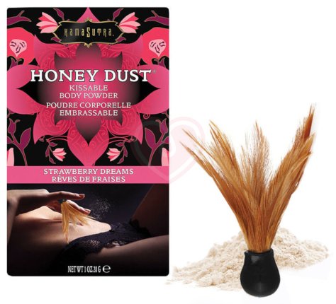 Ароматная пудра для тела KamaSutra Honey Dust Strawberry Dreams Клубника 28 г фото 1