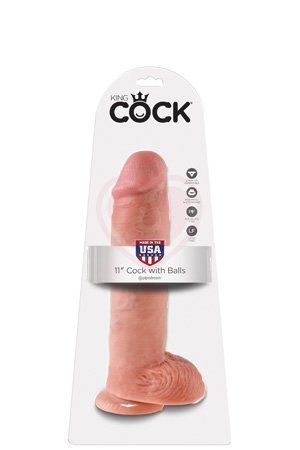 Фаллоимитатор на присоске с мошонкой King Cock with Balls 28 см телесный фото 4