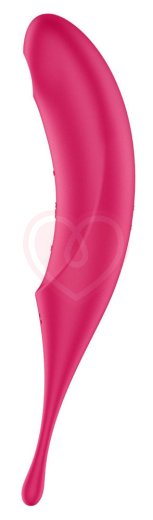 Двухсторонний вакуумный вибростимулятор Satisfyer Twirling Pro малиновый фото 3